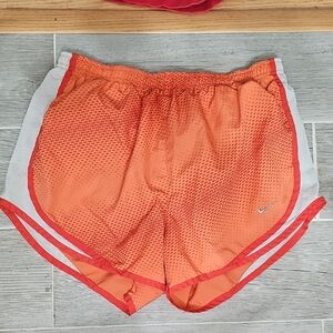 Nike Orange Athletic Shorts Lightweight Retro Design